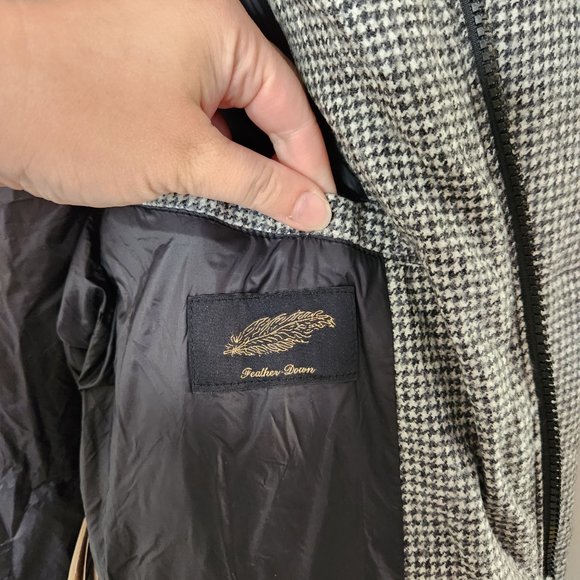 MASSIMO DUTTI Wool Houndstooth Jacquard Puffer Coat - Picture 6 of 9